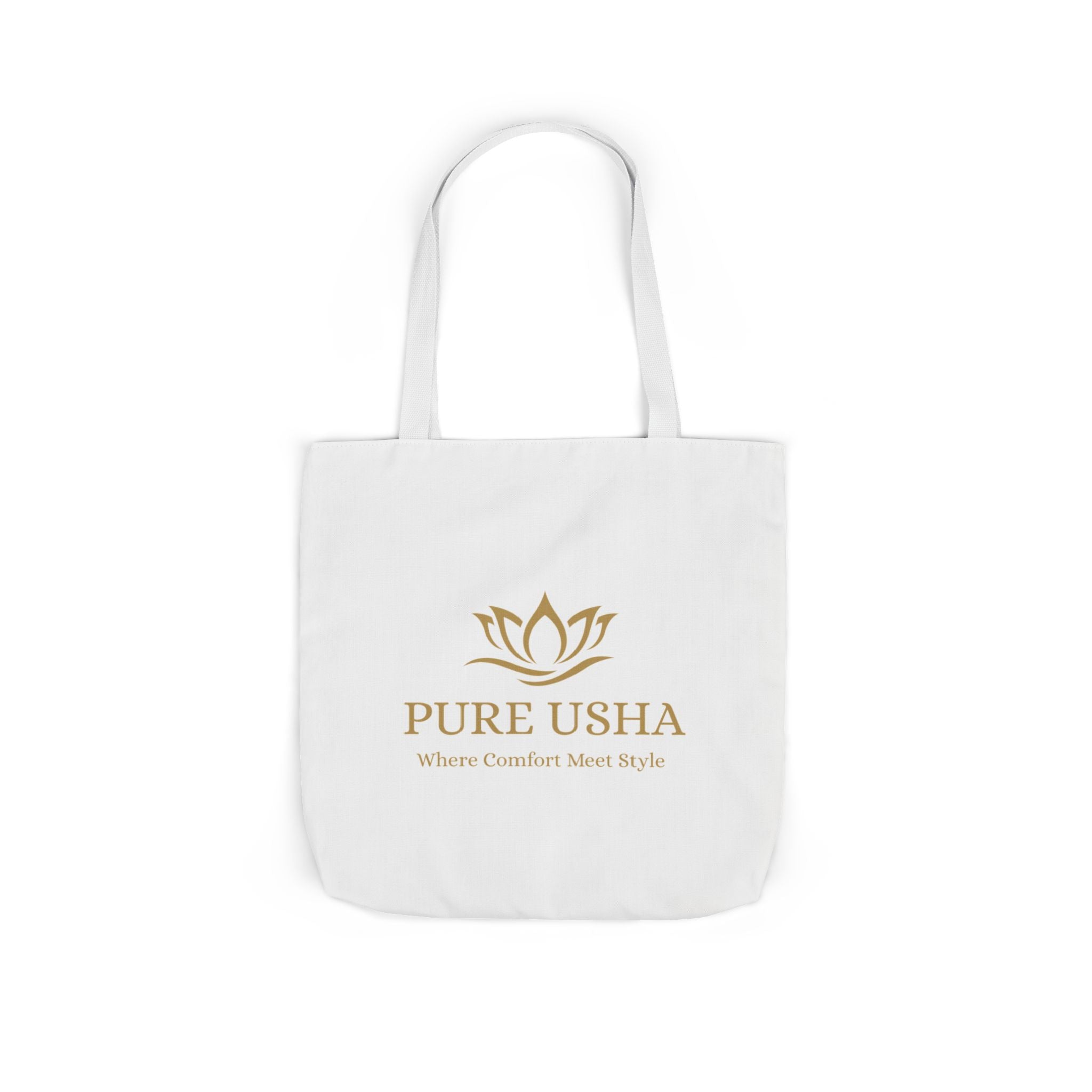 Pure Usha Gold Lotus Canvas Tote