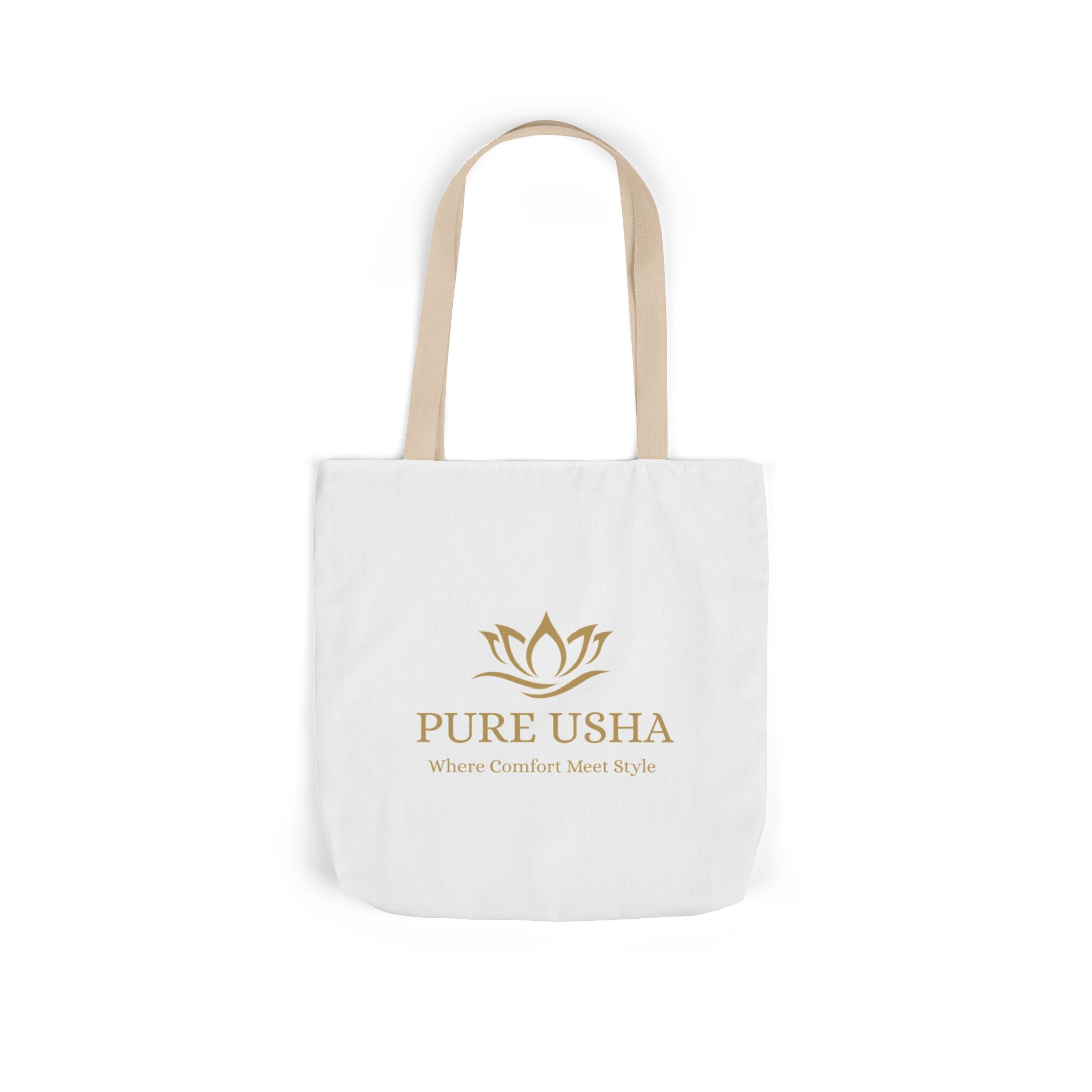 Pure Usha Gold Lotus Canvas Tote