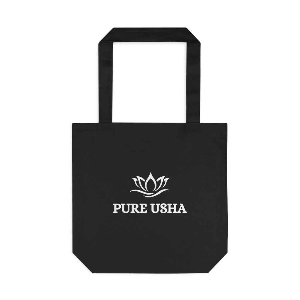 Pure Usha Lotus Cotton Tote Bag — Eco-Friendly Yoga & Wellness Market Tote