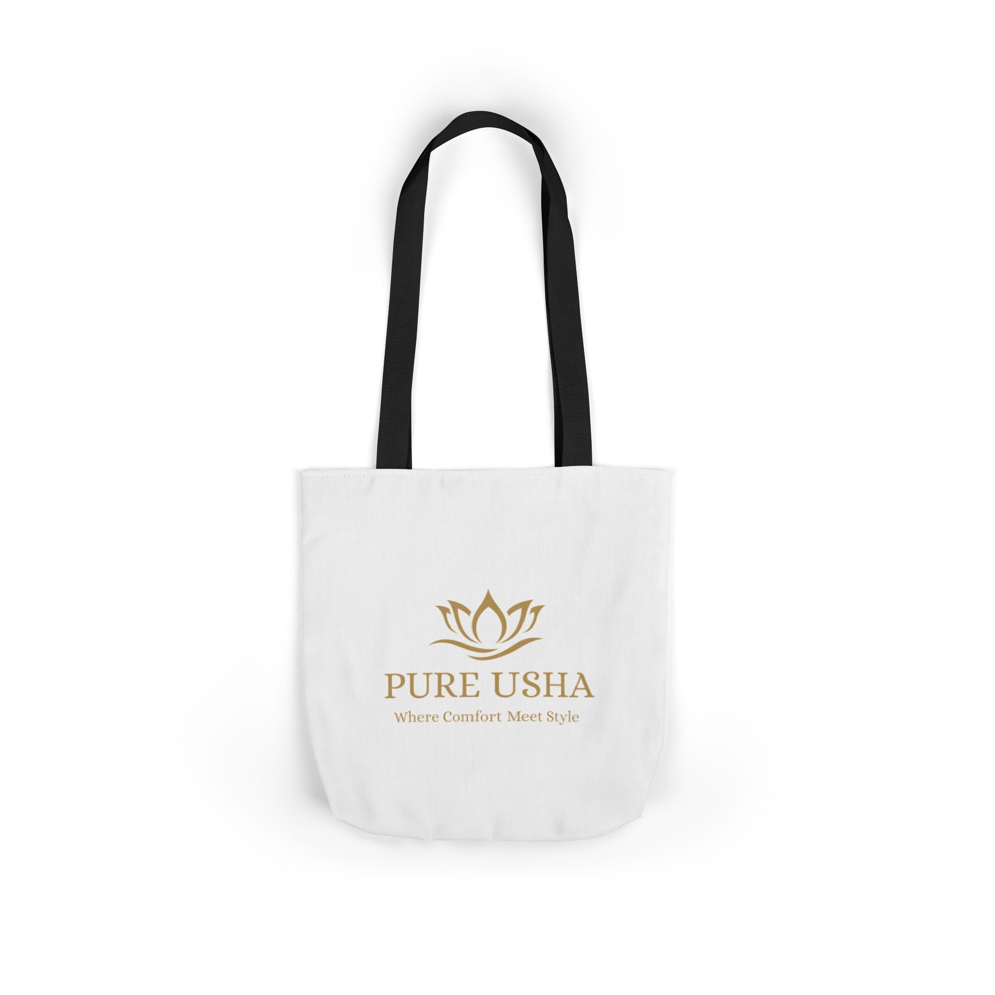 Pure Usha Gold Lotus Canvas Tote